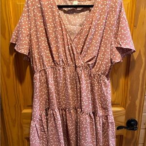 Pink Heart Print Dress